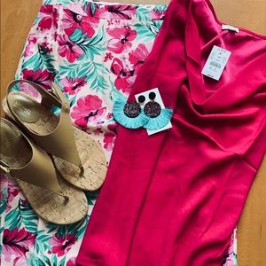 J Crew skirt, top, earrings